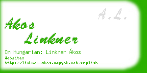 akos linkner business card